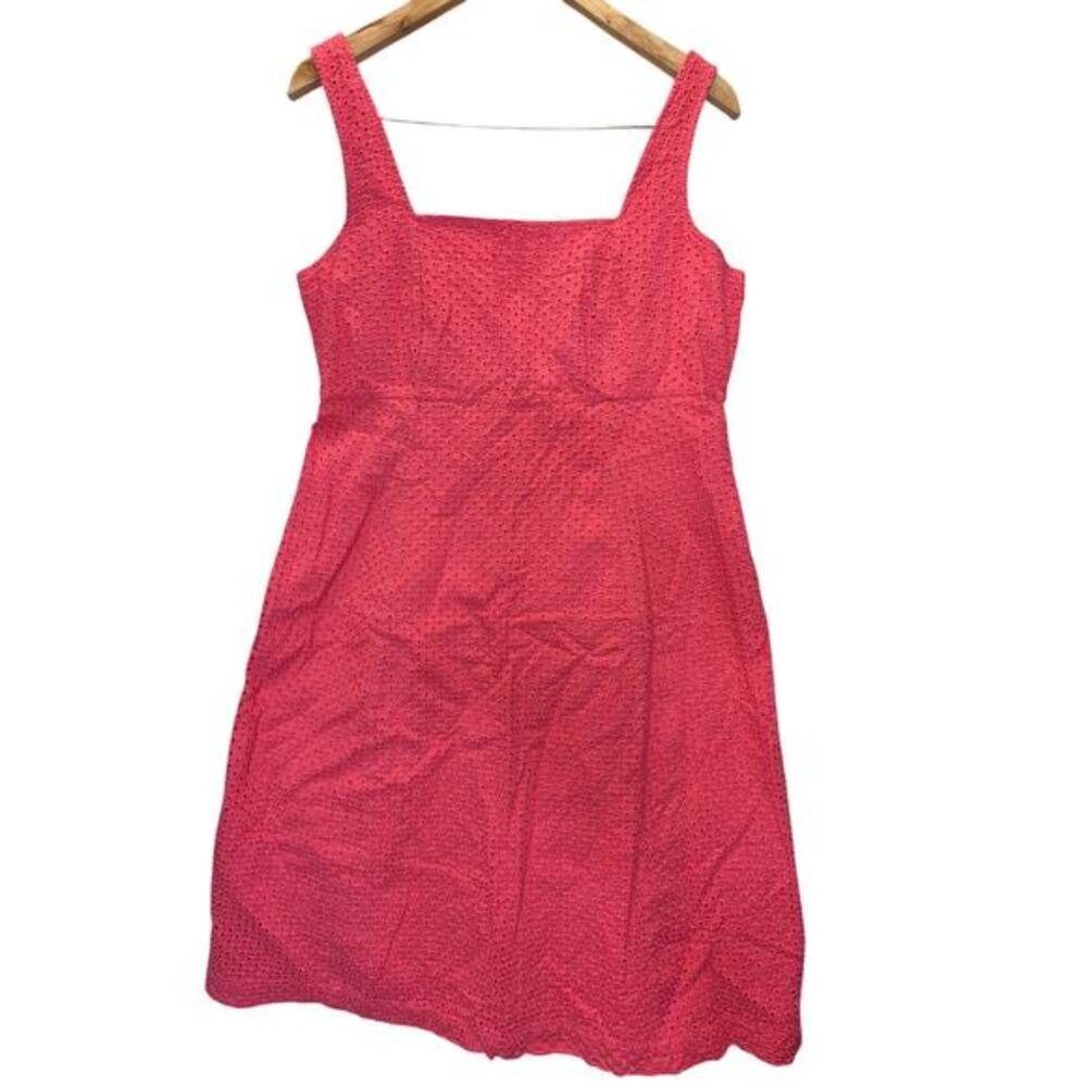 Gap Maternity Coral‎ Pink Eyelet Lace Square Neck Sleeveless Midi Dress Large